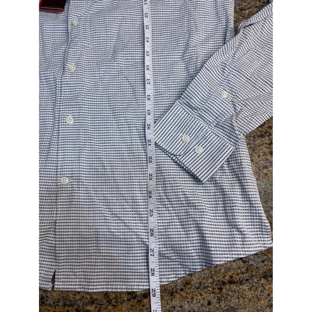 (2 BUNDLE) NWT Perry Ellis & JB Holt Button Down Shirt Blue Grey Slim Athletic L